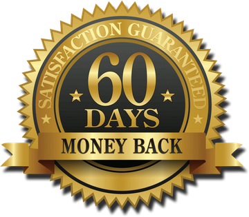 60-day money-back guarantee, satisfaction guaranteed