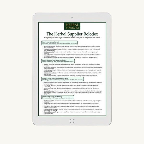 Herbal Supplier Rolodex